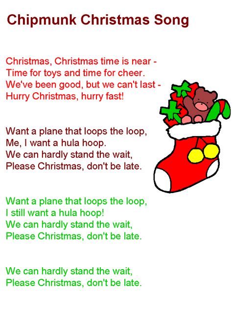 lyrics to chipmunks christmas song